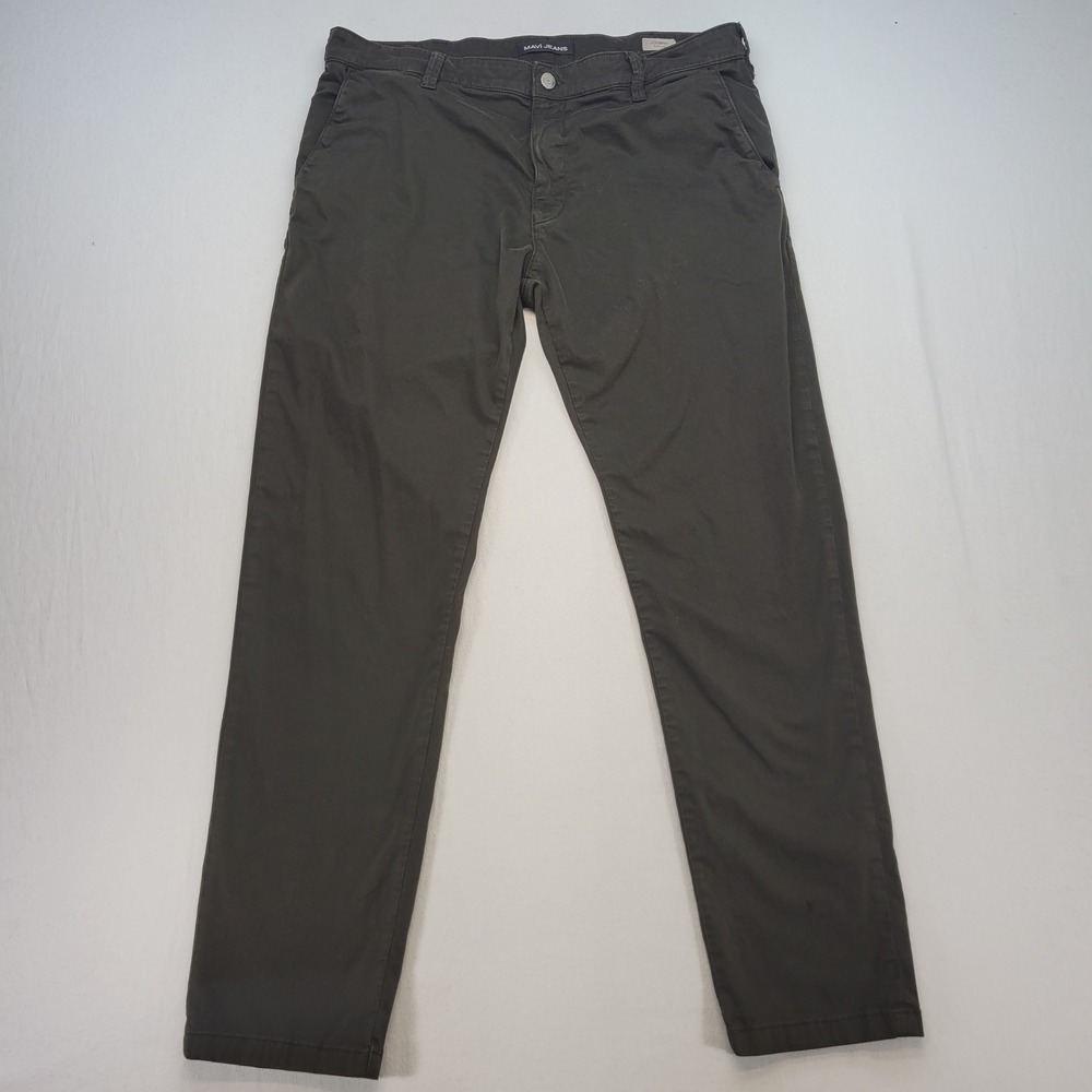 Mavi Johnny Slim Leg Pants Mens 38x32 Green Chino Cotton Stretch Casual